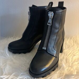 NEW Rag & Bone Black Leather Heeled Boots